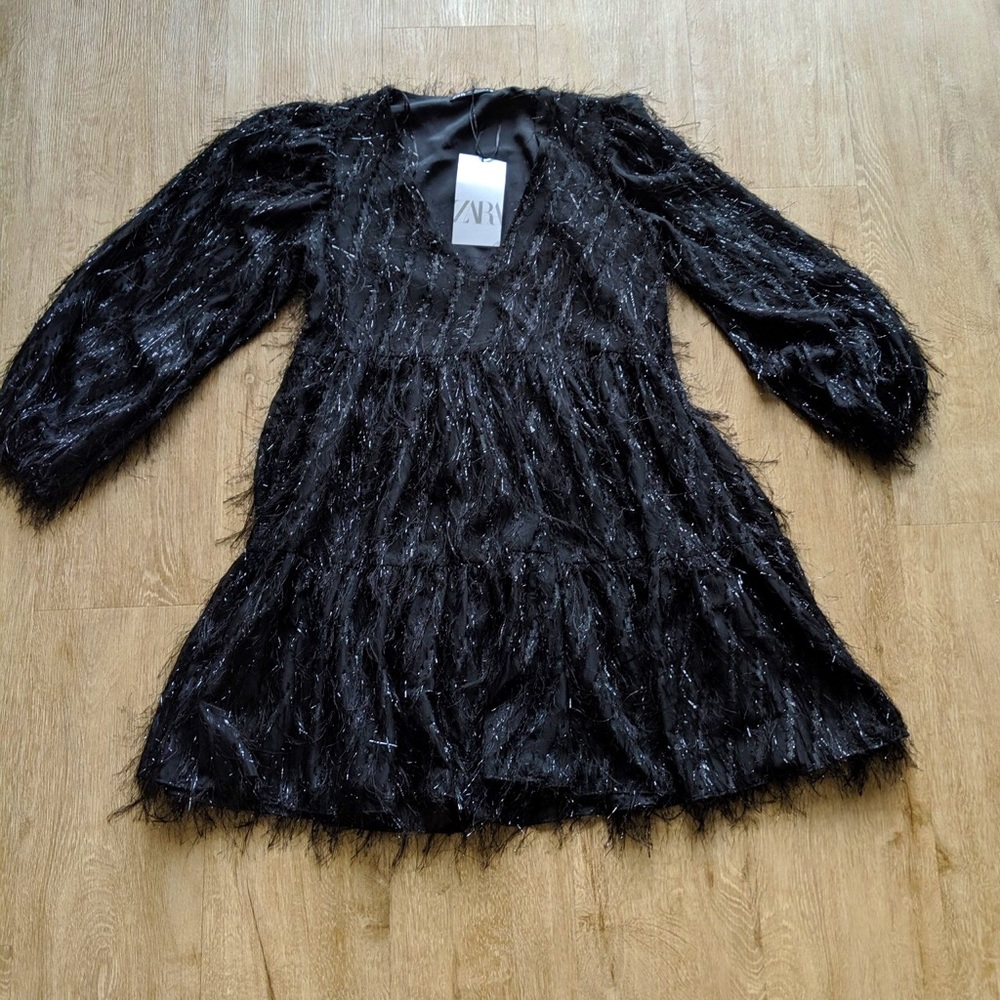 Zara Metallic Shimmer Thread Dress Gem